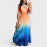 Haven - Stylish Backless Tie-Dye Maxi Dress – Orange