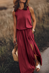 Jessica - Schickes Freizeitkleid – Burgunderrot