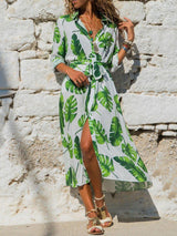 Camila - Geblümtes Midikleid mit Knopfverschluss – Weiß