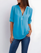 Adorin | Stylische & Vielseitige Bluse – Cyanblau