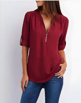 Adorin | Stylische & Vielseitige Bluse – Dunkelrot