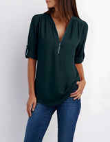 Adorin | Stylische & Vielseitige Bluse – Dunkelgrün