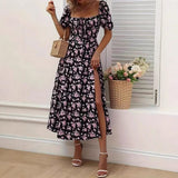 Flavia - Midikleid aus floraler Spitze für den Frühling – Lila