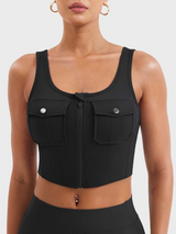 Vexoro | Atmungsaktives Tanktop Damen für Sommer Fitness – Schwarz