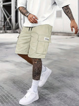 Herren Kordelzug mit Taschen Kurze Hosen – Khaki