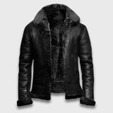 Benjamin | Stylischer Wintermantel aus Leder – Schwarz