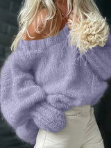 Dariya – Kurzer Und Weicher Strick Pullover – Lila