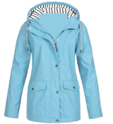 Ilektra – Elegante Langärmelig Wasserdicht KapuzenPullover – Hellblau