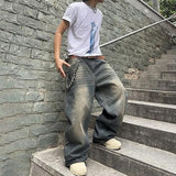 Marcel | Modische Baggy Jeans mit Weitem Bein – Meeresblau
