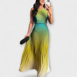 Haven - Stylish Backless Tie-Dye Maxi Dress – Grün