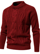Einfarbiger Strickpullover Für Herren, Vintage-Pullover – Bordeauxrot