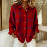 Maribel™ – Klassischer Gestreifter Pullover – Rot