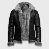 Benjamin | Stylischer Wintermantel aus Leder – Grau