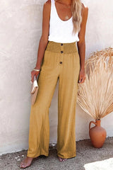 Anna - Weite Leinenhosen für Frauen – Khaki