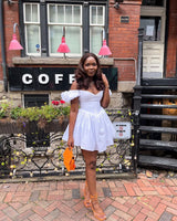 Gabriela - Minikleid mit Puffärmeln – Weiss