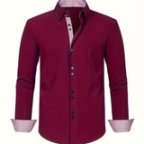 ALBERTO | ELEGANTE LEICHTE HEMD MIT KONTRASTDETAILS – Bordeaux