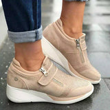 Laura - Sportschuhe mit Reißverschluss und Klettverschluss – Beige