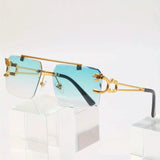 Retro-Stil Rahmenlose Sonnenbrille für Herren | Ideal für den täglichen Gebrauch im Freien – Grün