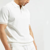 Liam - Reißverschluss-Poloshirt – Weiß