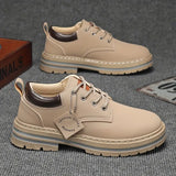 TRAVOR – Klassische Schnürschuhe Mit Runder Zehen – Beige