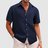 Herren Klassisches Button-up Hemd | Sommerlich – Marineblau