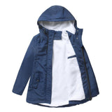 Ava - Wattierte Winterjacke mit Kapuze – Marineblau