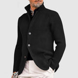 Strickjacke Herren Mit Knöpfen | Elegantes Taschen-Design – Schwarz