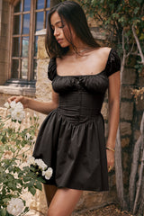 Sabrina - Kurzes Kleid mit Korsett – Schwarz