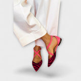 Zarella – Zebra Ballerinas in Pink Power – Rot
