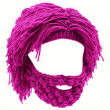 Grantley – Beanie im Punk Stil mit Integrierter Glatter Perücke – Rosa