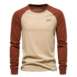 Arvex - Soft-Touch Langarm-T-Shirt mit Rundhalsausschnitt – Khaki