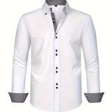 ALBERTO | ELEGANTE LEICHTE HEMD MIT KONTRASTDETAILS – Weiß