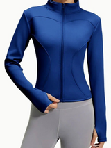 Lexaria | Warmes Fleece Laufjacke Damen Winter Slim Fit – Blau