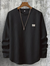 Lyman – Langarm Kapuzenpullover Mit Geometrischem Muster – Schwarz