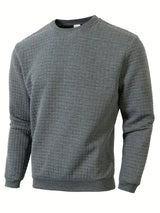Beckham | Bohemian Plaid Langarm Pullover – Dunkelgrau