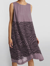 Isabel | Ärmelloses Midi-Kleid – Lila