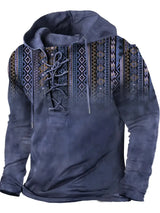 Sandeep – Lässige 3D-Gedruckte Kapuzenjacke – Blau