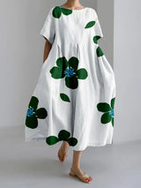Nora | Premium Floral Kleid – Grün