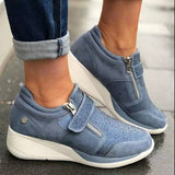 Laura - Sportschuhe mit Reißverschluss und Klettverschluss – Blau