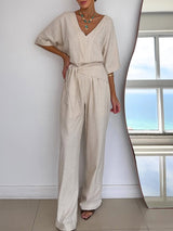 Modischer Damen-Jumpsuit – Leinen