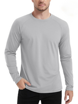 Teraxo | Atmungsaktives Langarmshirt für Herren Winter – Hellgrau