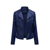 Drune | pu-lederjacke mit reibverschluss – Dunkelblau
