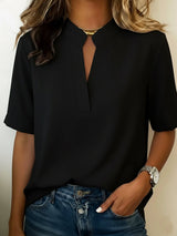 Lunvessa | Herren Kurzärmeliges Hemd – Casual Kurzarmhemd Herren – Schwarz