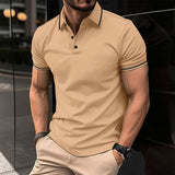 Lewis – Kurzarm-Polo mit klassischem Kragen für Herren – Khaki