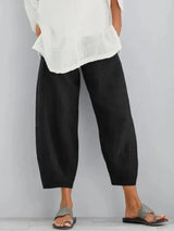 Thalassa – Kurze Leinenhose – Schwarz