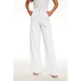 Damen-Hose mit Hoher Taille | weite Beinführung – Weiß