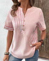 Mila | Elegante gestreifte Bluse – Rosa