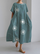 Aurora | Premium Floral Kleid – Grün
