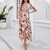 Mariluz | Stylisches Freizeitkleid mit Druck und taillierter Passform – Aprikose