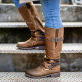 Serafina - wintergöttin over-the-knee absatzstiefel – Braun